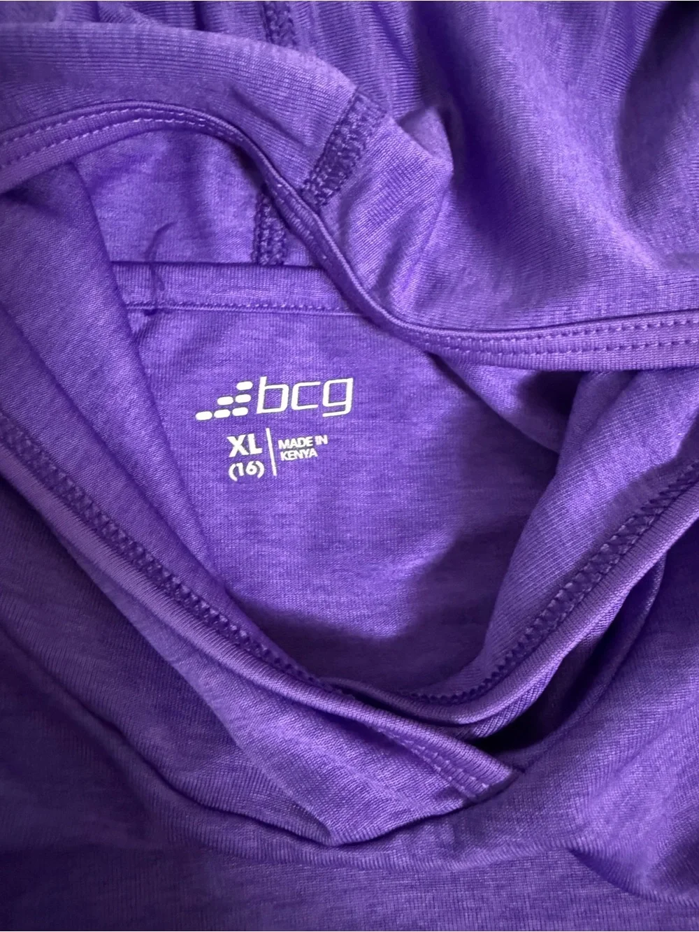 BCG Girls XL 16 Purple Lightweight Performance Hoodie Long Sleeve Thumbholes